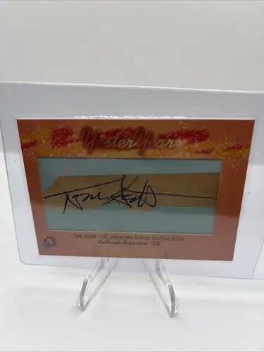 Tom Scott 2024 Historic Autographs YesterYear Cut Auto 1/2 NFL/College
