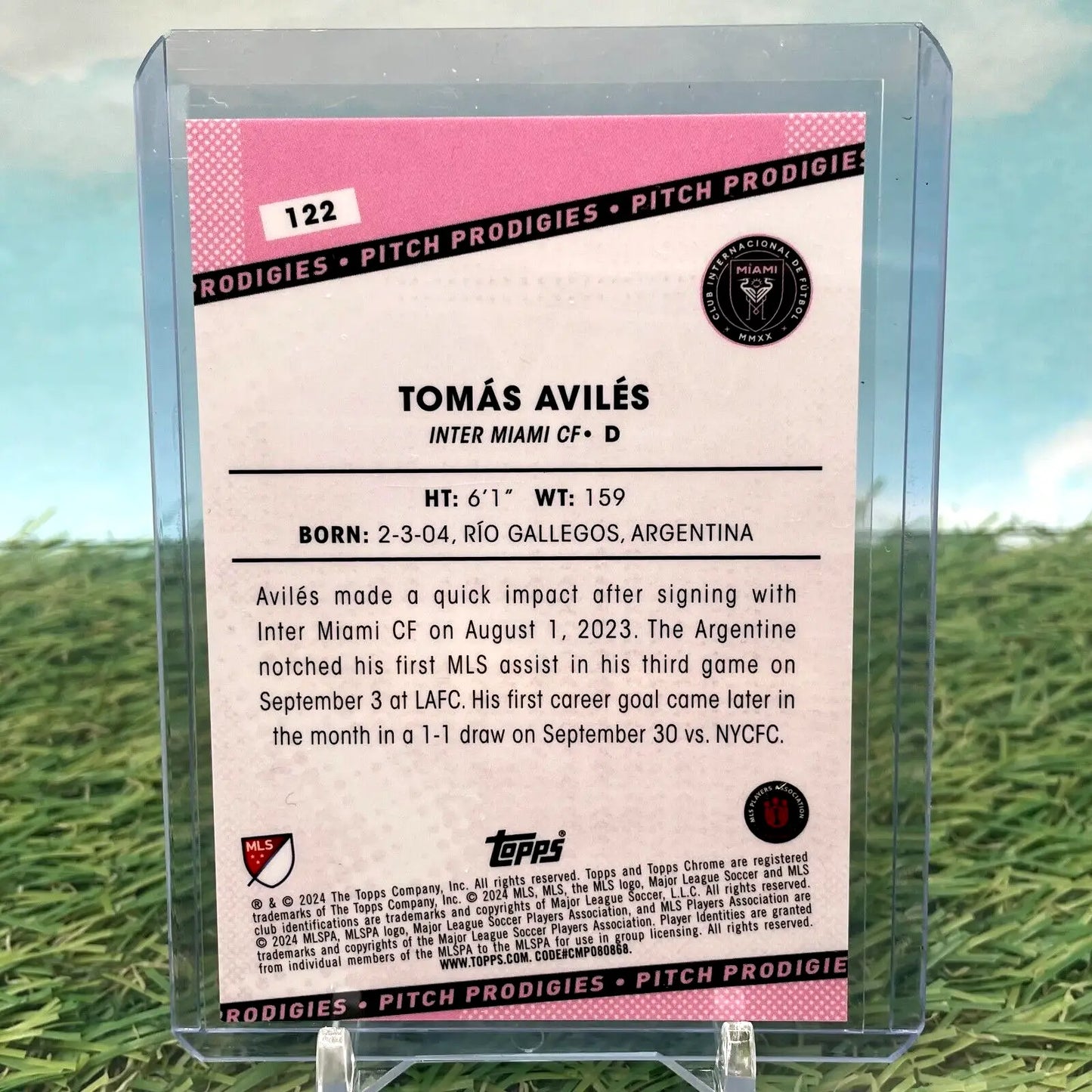 Tomás Avilés ROSE GOLD soccer card from Topps Chrome 2024 MLS Pitch Prodigies SP/250