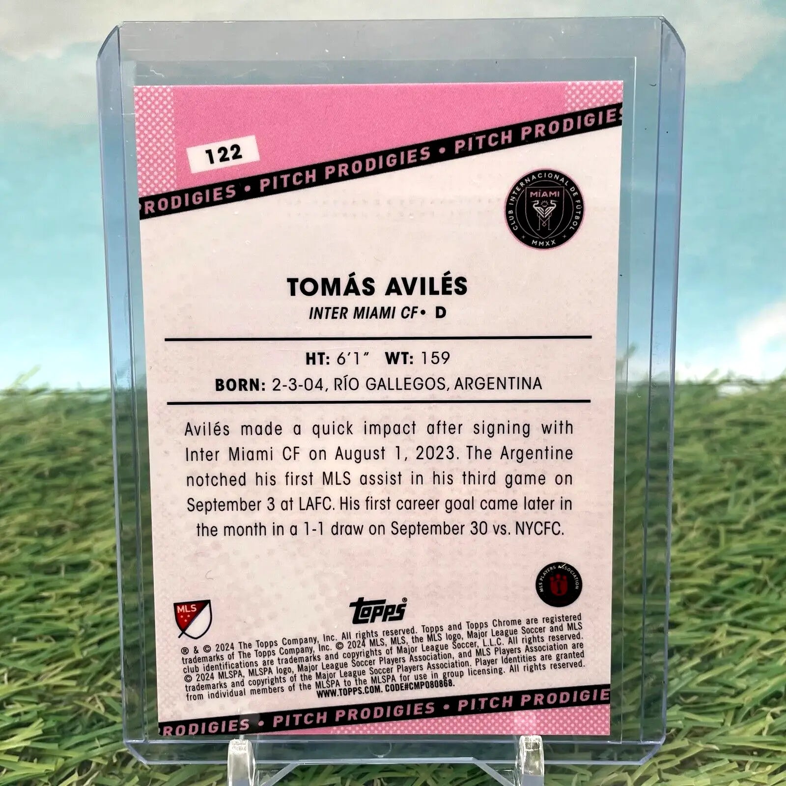 Tomás Avilés ROSE GOLD soccer card from Topps Chrome 2024 MLS Pitch Prodigies SP/250