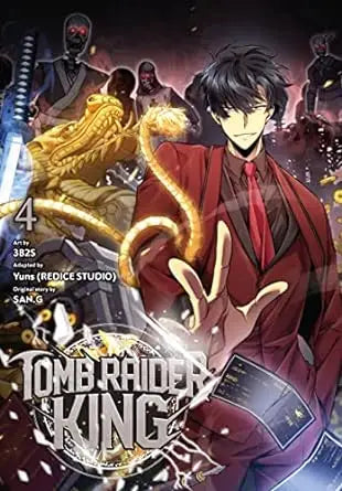 Manga-style cover art of Tomb Raider King Graphic Novel Volume 04 featuring a character in red
