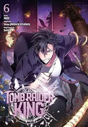 Manga cover of Tomb Raider King Graphic Novel Volume 06 with dark-haired character and coat