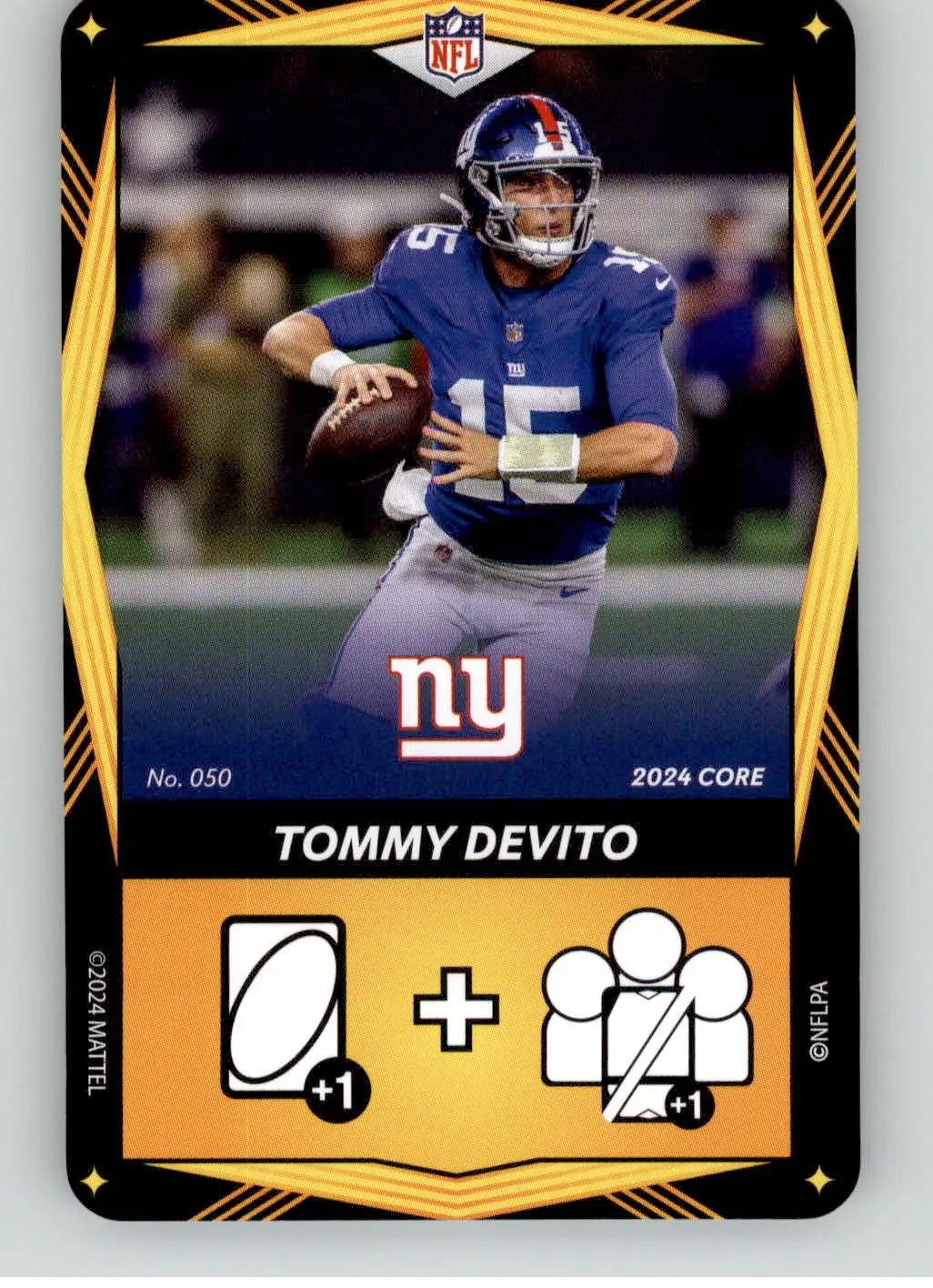 Tommy DeVito - 2024 UNO Elite Core Edition - Yellow - #050 - Football - Football Card Single