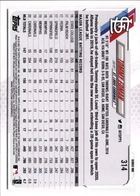 Tommy Edman 2021 Topps #314 St. Louis Cardinals - Baseball Card Single
