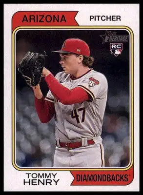 Tommy Henry Rookie 2023 Topps Heritage #147 Arizona Diamondbacks - Baseball Card Single