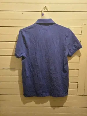Tommy Hilfiger Polo Shirt Mens L Slim Fit Short Sleeve Blue Classic Cotton - Apparel