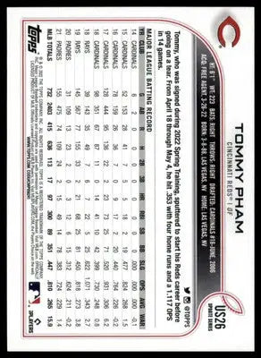 Tommy Pham 2022 Topps Update #US26 Cincinnati Reds - Baseball Card Single