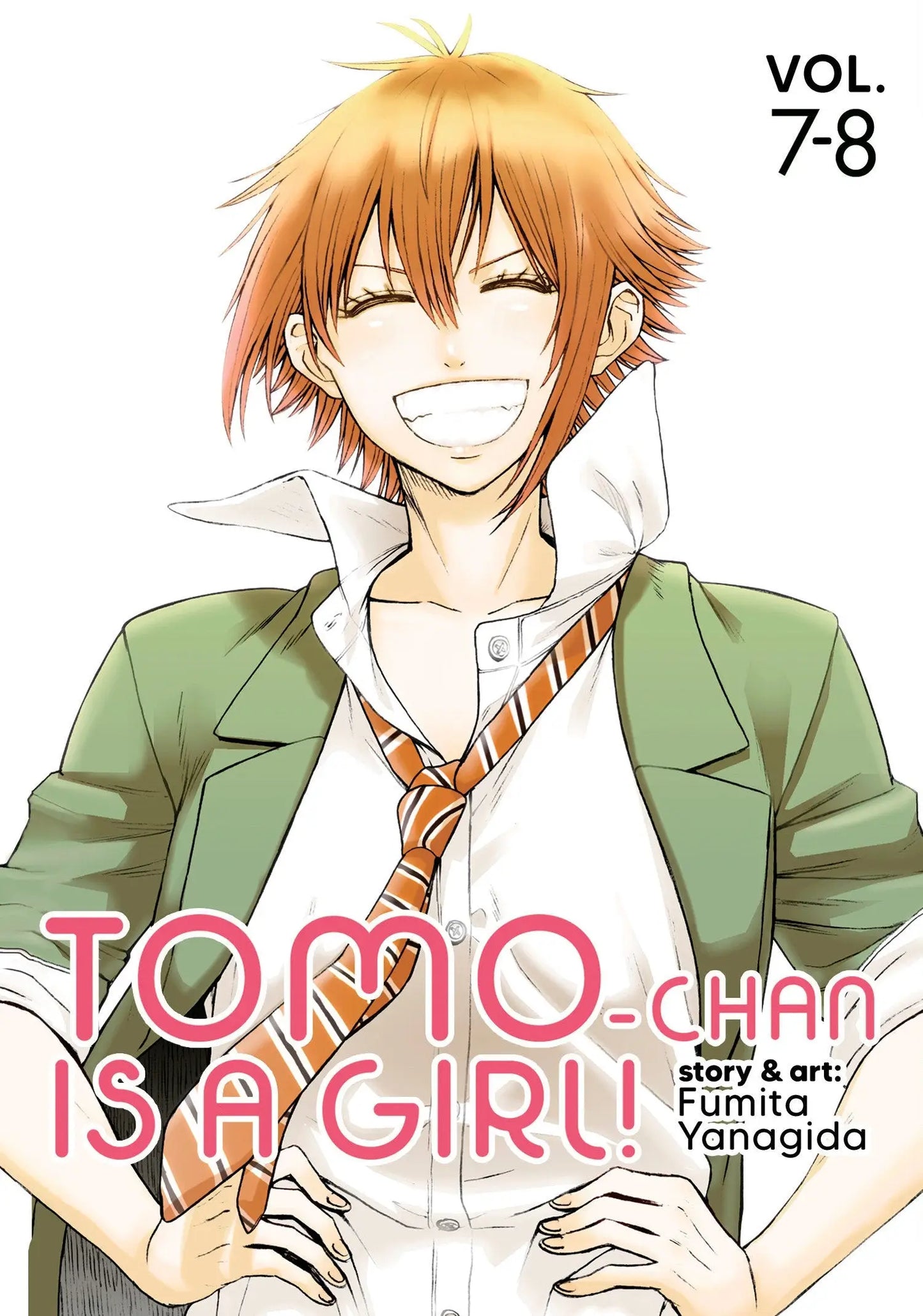 Manga cover of Tomo-Chan Is A Girl hit rom-com girl volumes omnibus edition featuring a smiling girl in school uniform