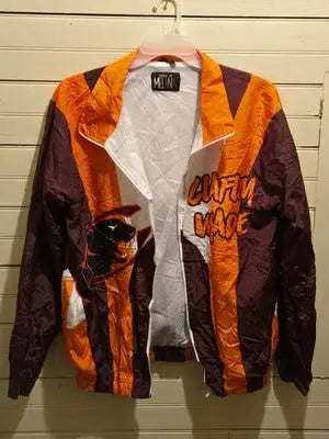 Tones of Melanin Windbreaker Jacket Mens L Retro Orange Purple White Shell - Apparel