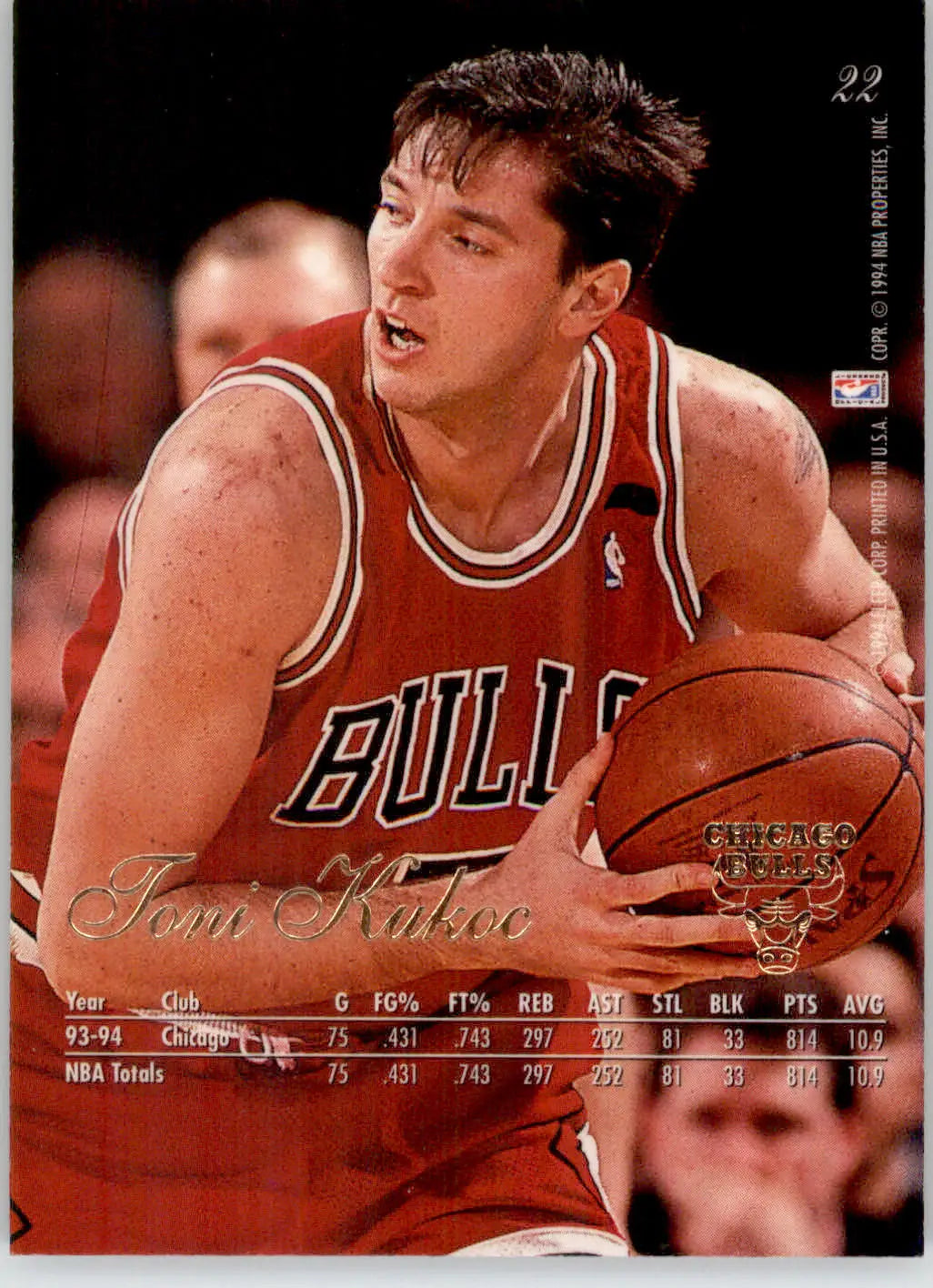 Toni Kukoc - 1994-95 Flair - #22 - Basketball - Basketball Card Single