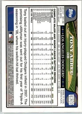 Tony Abreu - 2008 Topps Updates & Highlights - #UH265 - AUTO Baseball - Baseball Card Single