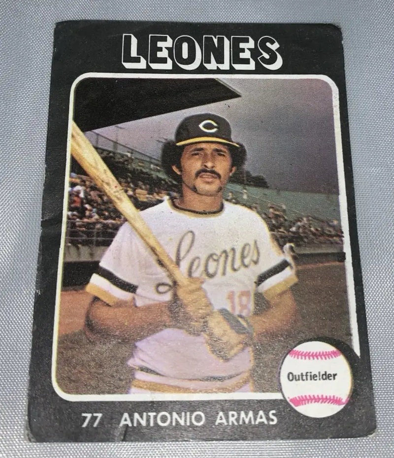 Tony Antonio Armas 1975 Topps Leones del Caracas Venezuela Baseball Sticker #77 - Baseball Card Single