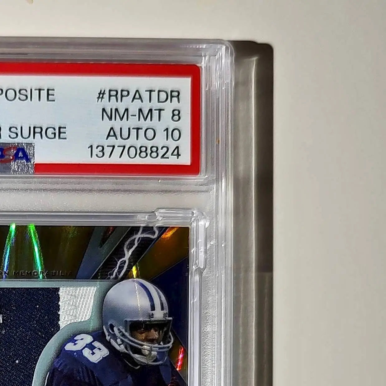 Tony Dorseett 2023 Topps #RPA-TDR Resurgence Patch Gold 41/50 PSA 8 Auto 10 - Football Card Single