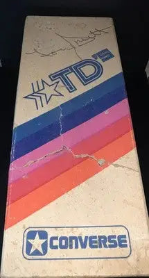 Vintage Converse shoe box with colorful stripes for Dallas Cowboys Tony Dorsett Converse football cleats