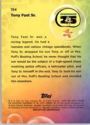 Tony Fast Sr. - 2025 Topps Chrome SpongeBob SquarePants - #154 - Non-Sports Card Single