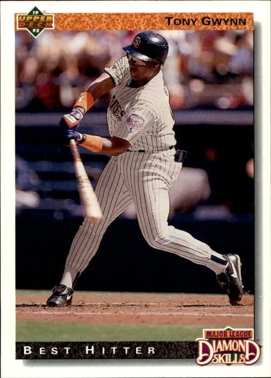 Tony Gwynn 1992 Upper Deck MLB #717 Diamond Skills Baseball Card Padres - Baseball Card Single