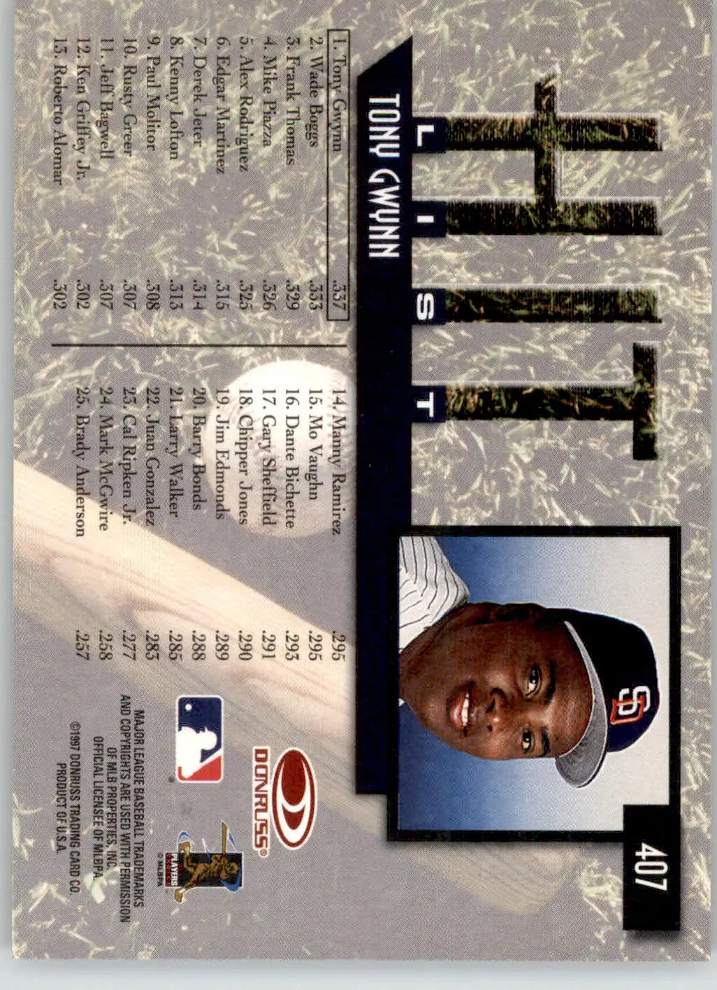 Tony Gwynn - 1997 Donruss - #407 - Baseball - Baseball Card Single