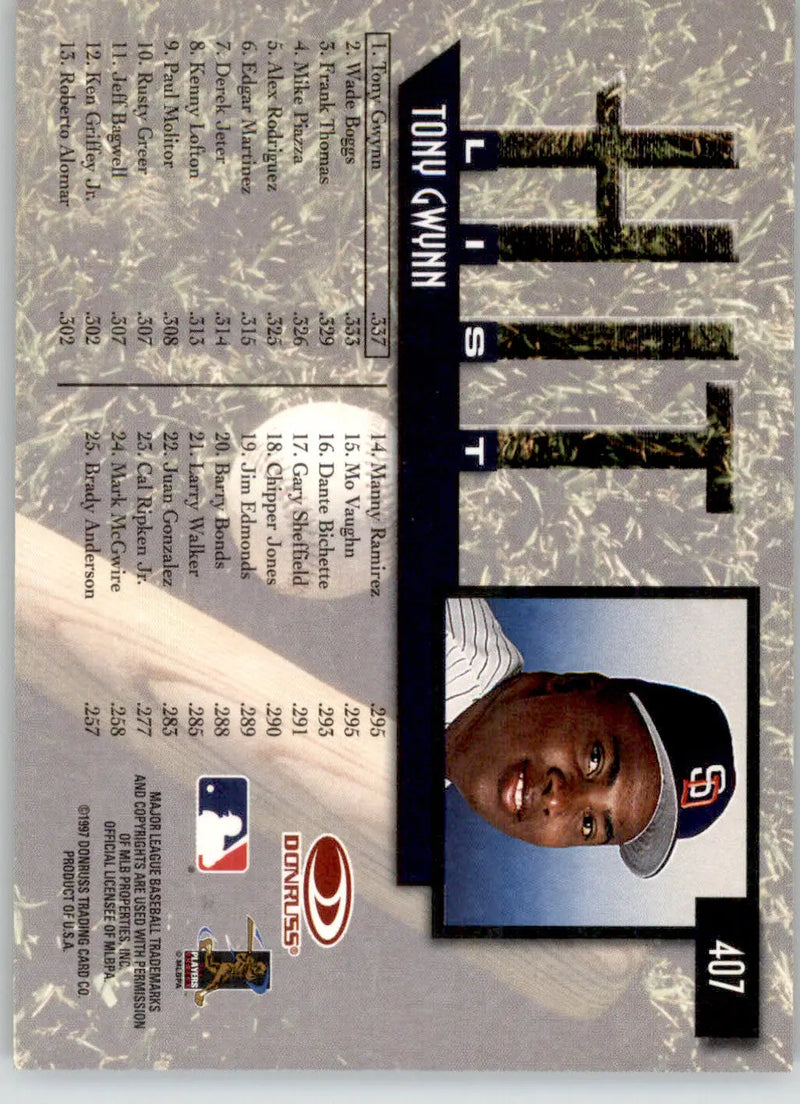 Tony Gwynn - 1997 Donruss - #407 - Baseball - Baseball Card Single
