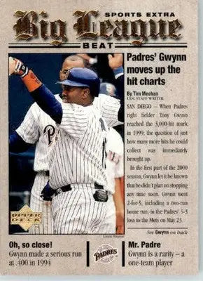 Tony Gwynn - 2001 Upper Deck - #BB13 - Big League Beat Baseball - Baseball Card Single