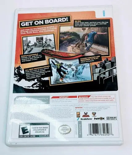 Wii game case for Tony Hawk Shred with complete original box and manual