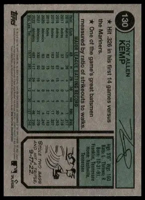 Tony Kemp 2023 Topps Heritage #130 Oakland Athletics - Baseball Card Single