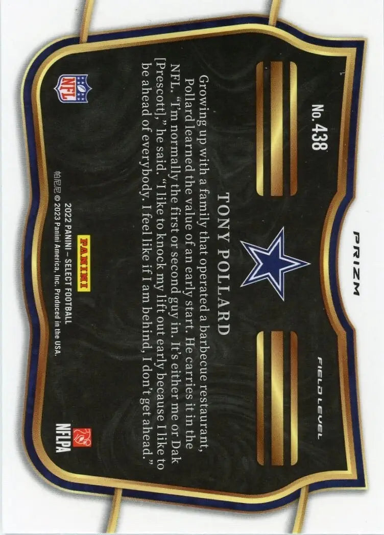 Tony Pollard 2022 Panini Select Field Silver #438 Dallas Cowboys Football Card - Football Card Single