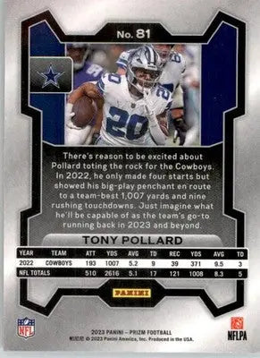 Tony Pollard - 2023 Panini Prizm - #81 - Football - Football Card Single