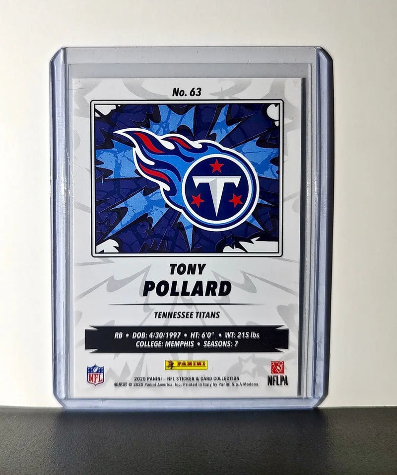 Tony Pollard 2025 Panini NFL #63 Sticker Card Tennessee Titans