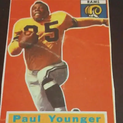 Topps 1956 - Paul Younger Los Angeles Rams #18. (RC) NFL. *crease. VG+ - Football Card Single