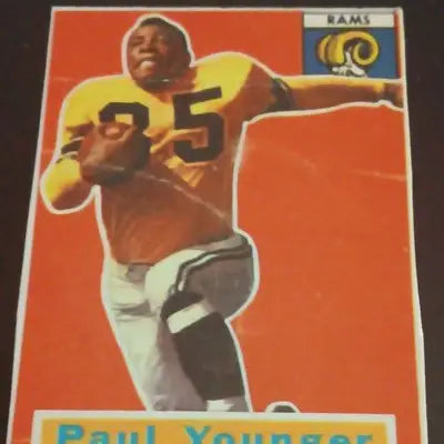 Topps 1956 - Paul Younger Los Angeles Rams #18. (RC) NFL. *crease. VG+ - Football Card Single