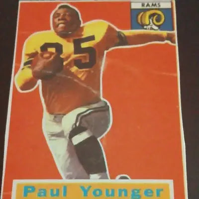 Topps 1956 - Paul Younger Los Angeles Rams #18. (RC) NFL. *crease. VG+ - Football Card Single