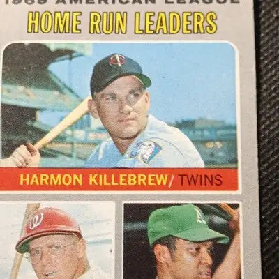 Topps 1969 - AL HR Leaders. H. Killebrew R. Jackson. F. Howard. #66. VG+ - Baseball Card Single