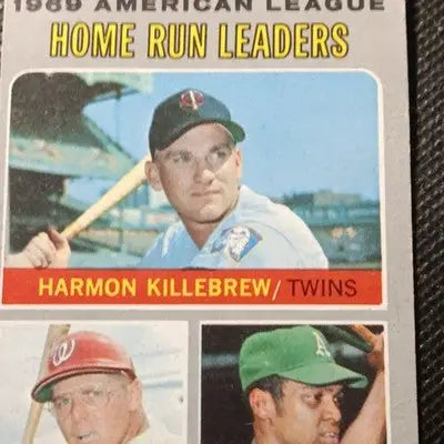 Topps 1969 - AL HR Leaders. H. Killebrew R. Jackson. F. Howard. #66. VG+ - Baseball Card Single