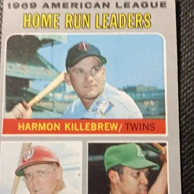 Topps 1969 - AL HR Leaders. H. Killebrew R. Jackson. F. Howard. #66. VG+ - Baseball Card Single