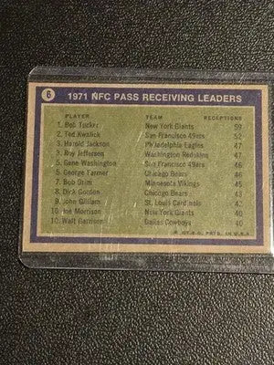 Topps 1971 NFC Receiving Leaders B.Tucker T.Kwalick H.Jackson R.Jefferson - Football Card Single