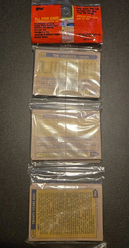 Topps 1987,1988,1989 Baseball Rak Pak Lot 4 Sealed Packs All-Star Insert Vintage - Trading Cards