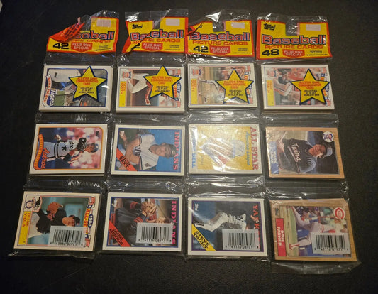 Topps 1987,1988,1989 Baseball Rak Pak Lot 4 Sealed Packs All-Star Insert Vintage - Trading Cards