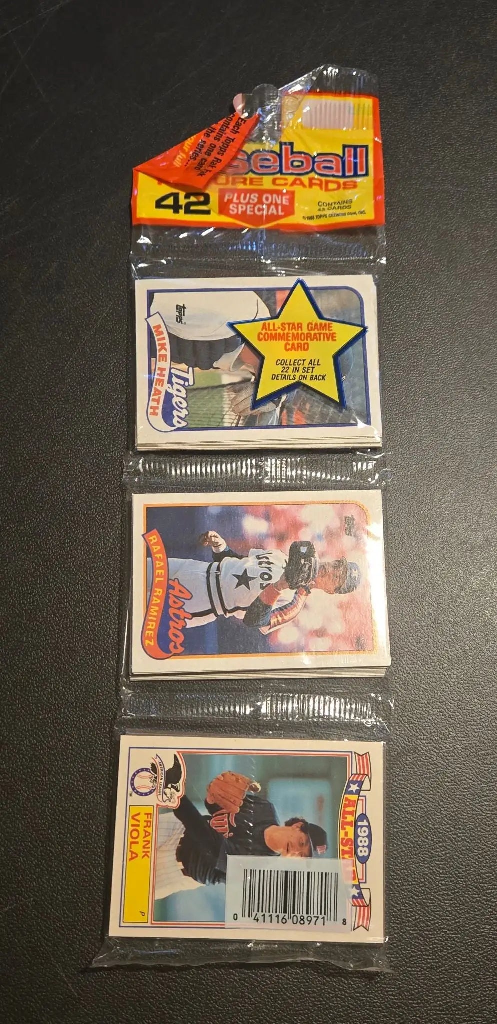 Topps 1987,1988,1989 Baseball Rak Pak Lot 4 Sealed Packs All-Star Insert Vintage - Trading Cards