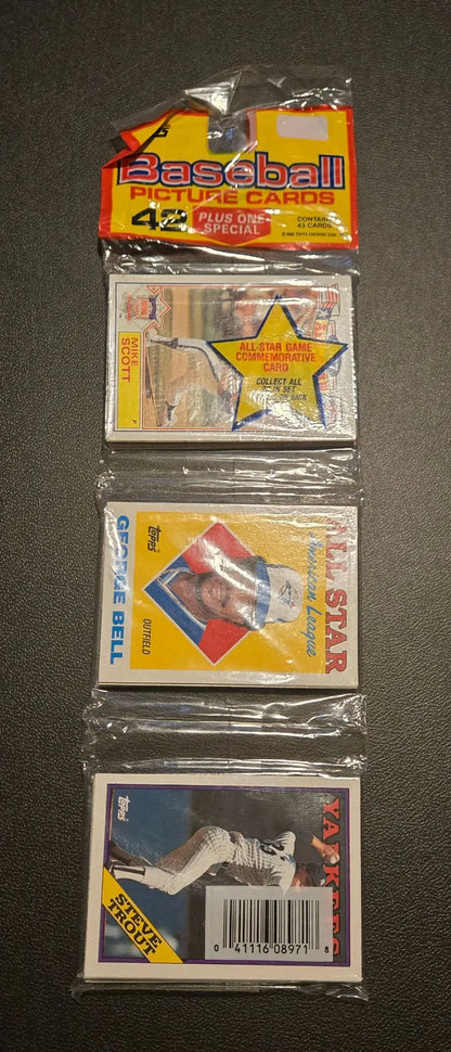 Topps 1987,1988,1989 Baseball Rak Pak Lot 4 Sealed Packs All-Star Insert Vintage - Trading Cards