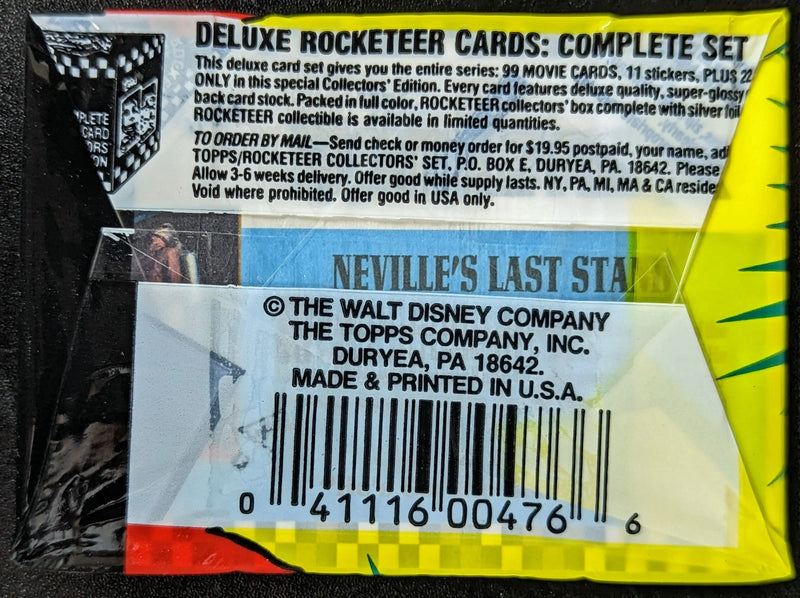 Topps 1991 Rocketeer Movie Trading Card Pack - Non-Sport Sealed