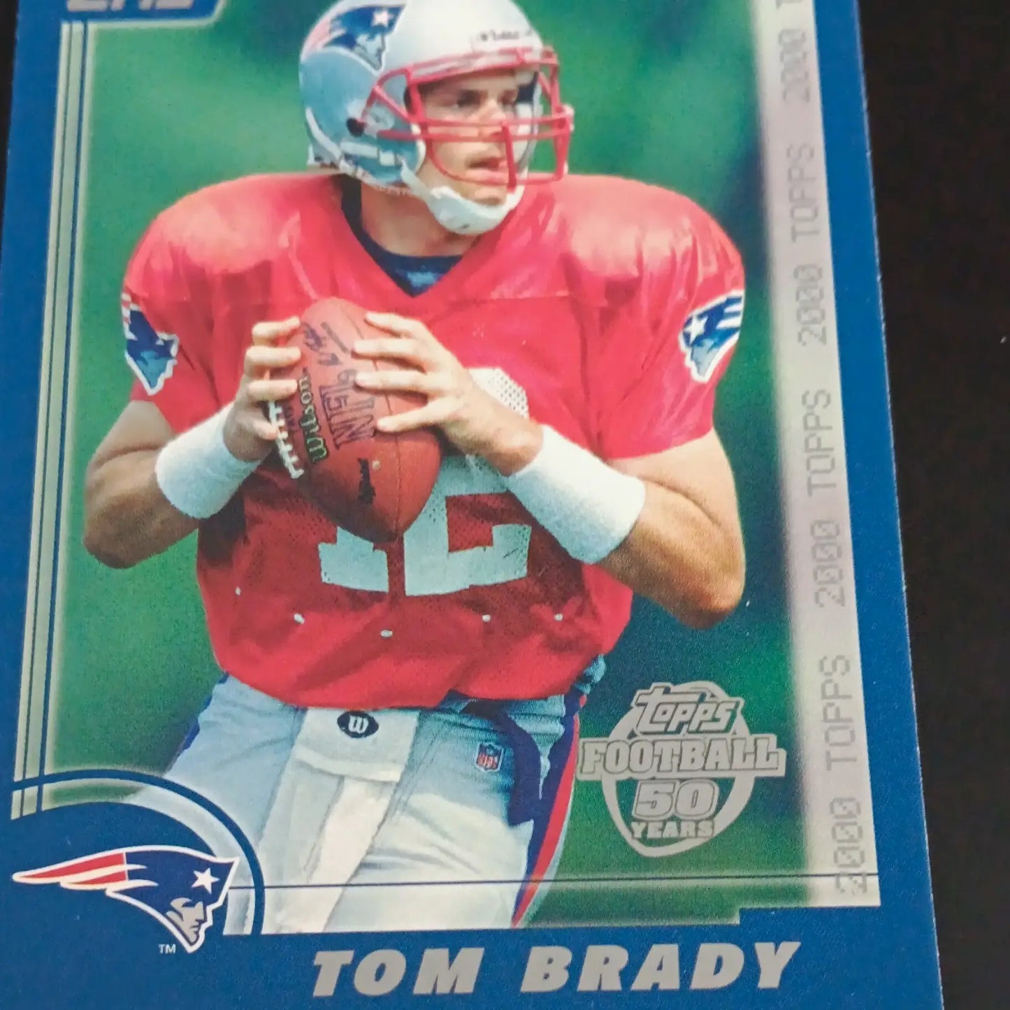 Topps 2000 - Tom Brady New England Patriots #6 of 7. 50 Years Insert. NRMT+ - Football Card Single