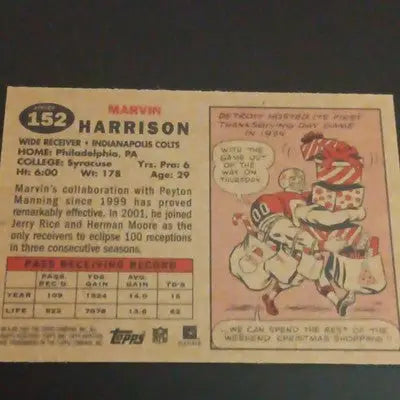 Topps 2002 Topps Heritage - Marvin Harrison #152. Indianapolis Colts. NFL. NRMT+ - Football Card Single
