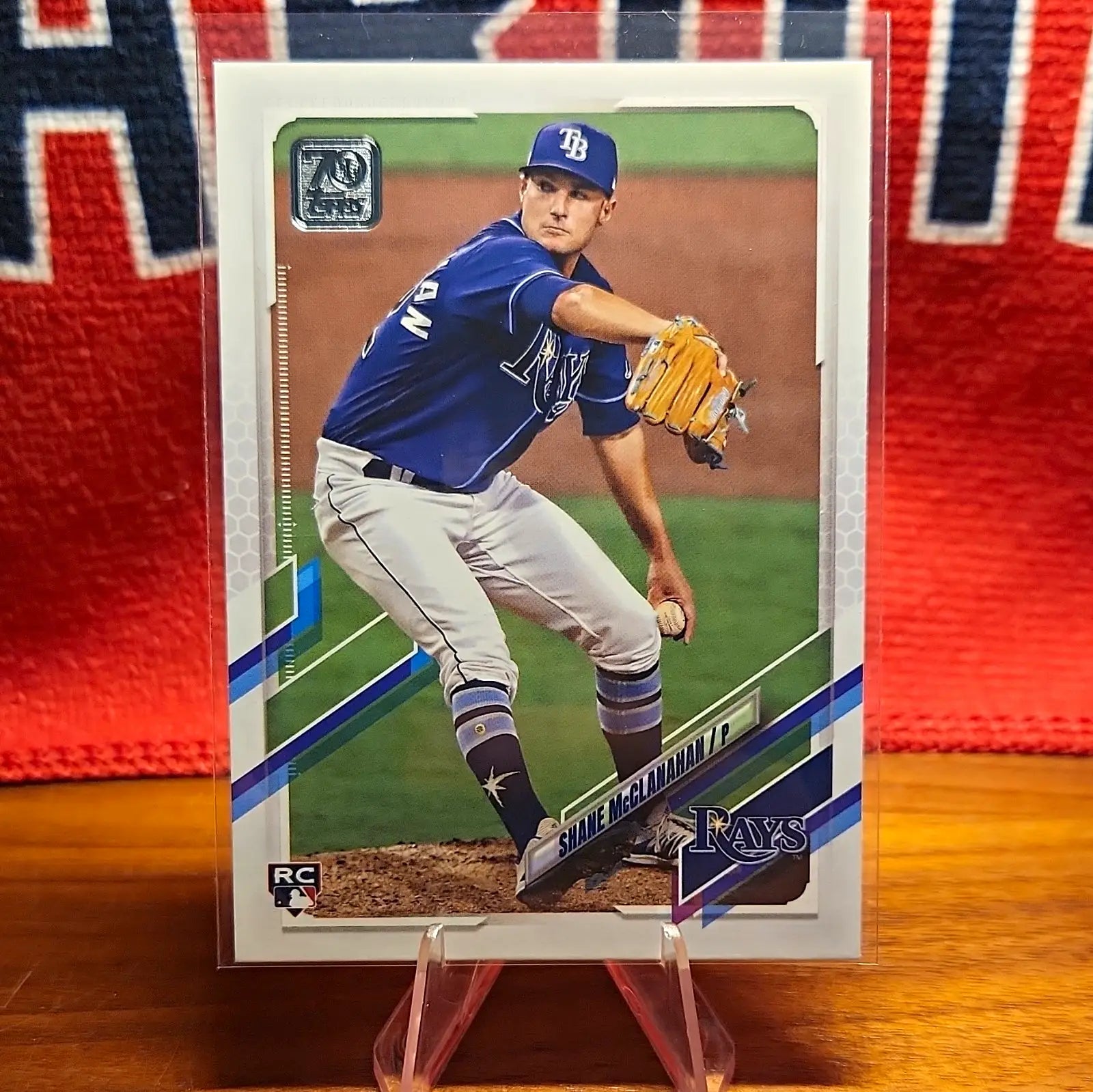 Topps 2021 Shane McClanahan RC Base #408 Tampa Bay Rays Blue Jersey - Baseball Card Single