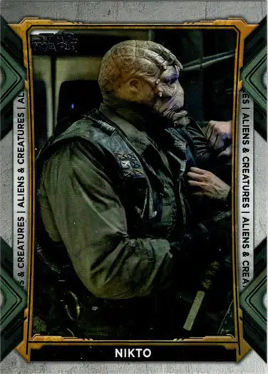 Trading card of an alien creature in military jacket from Topps 2022 Star Wars set