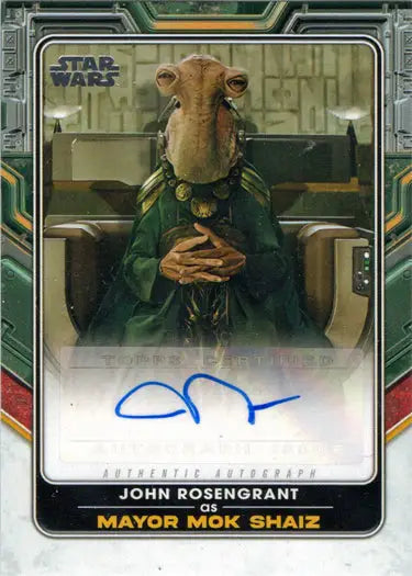 Mon Calamari alien in formal dark robes from John Rosengrant autograph card trading cards