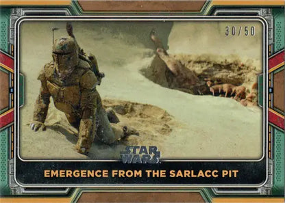 Boba Fett Sarlacc pit trading card from Topps 2022 Bronze Parallel series