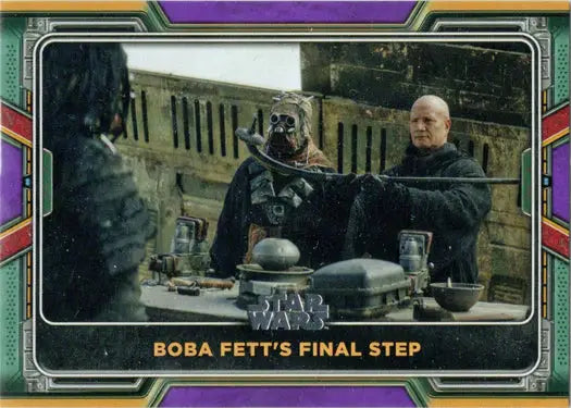 Purple parallel trading card featuring Boba Fett from The Book of Boba Fett series