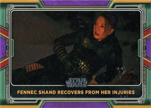 Fennec Shand Recovers on Topps 2022 Star Wars Boba Fett Purple Parallel Card 54