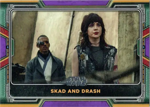 Purple Parallel Trading Card of Skad and Drash from Topps 2022 Star Wars Boba Fett