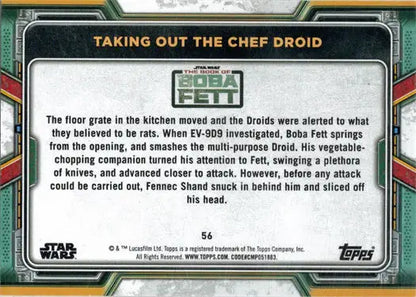 Red Parallel Trading Card depicting a Chef Droid attacked in Star Wars The Book of Boba Fett