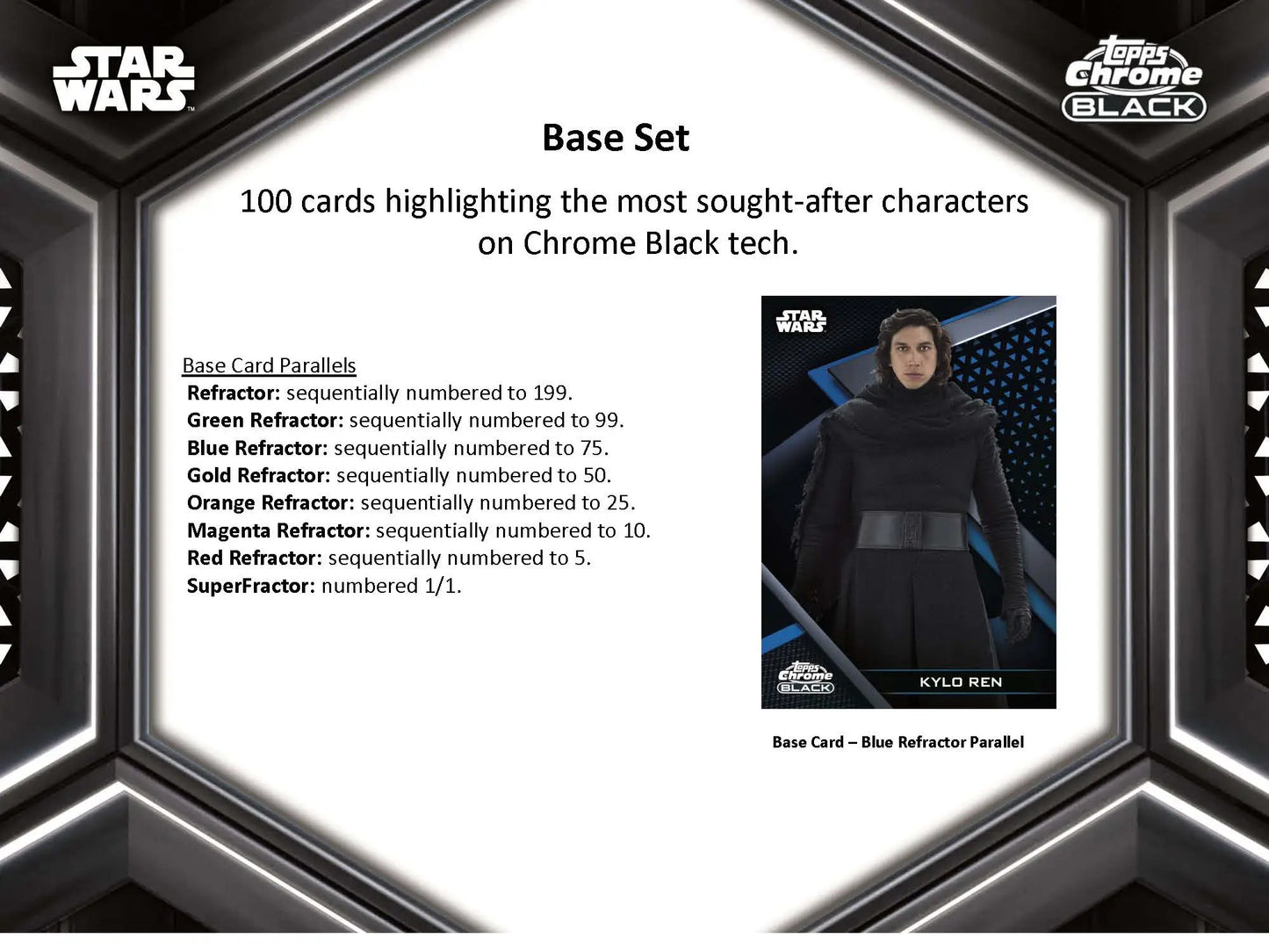 Star Wars Topps Chrome Black Base Set trading card from Topps 2022 Hobby Box